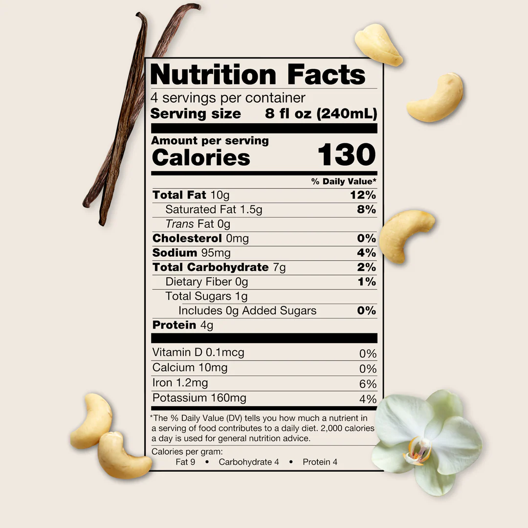 Unsweetened Vanilla Cashew Milk - Image 3